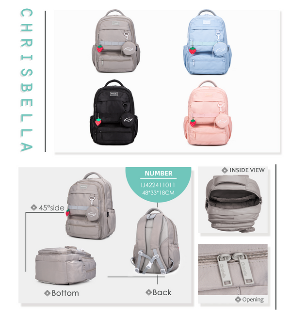 Chrisbella School Backpack - Black