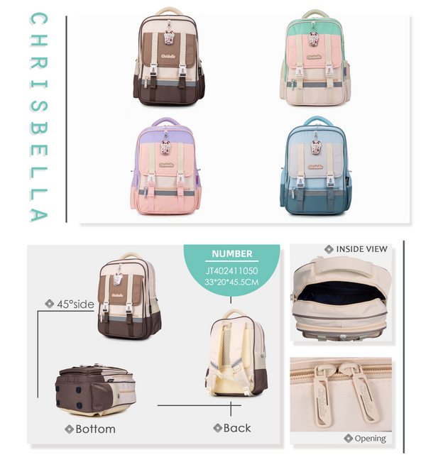 Chrisbella Kids Backpack - D Khaki