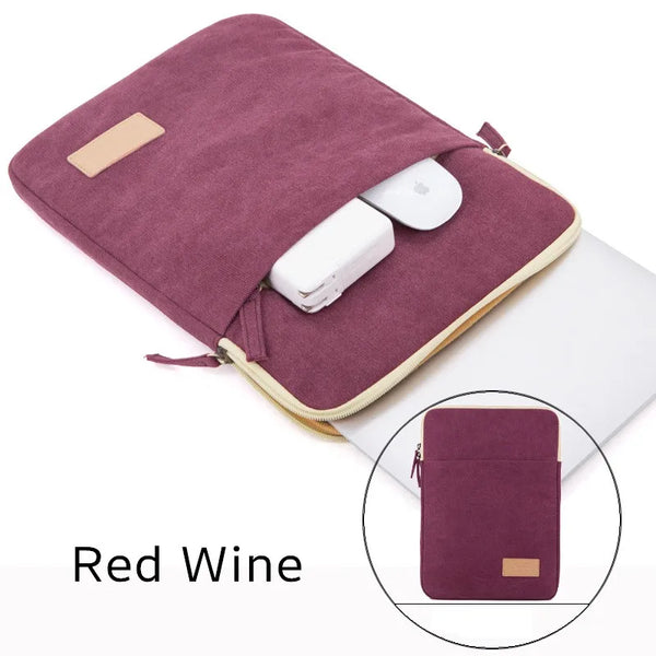 Brand Kinmac Laptop Sleeve 14.5, 16,Inch Shockproof Handbag Case For MacBook Air Pro M1 Notebook Corduroy - Red Wine